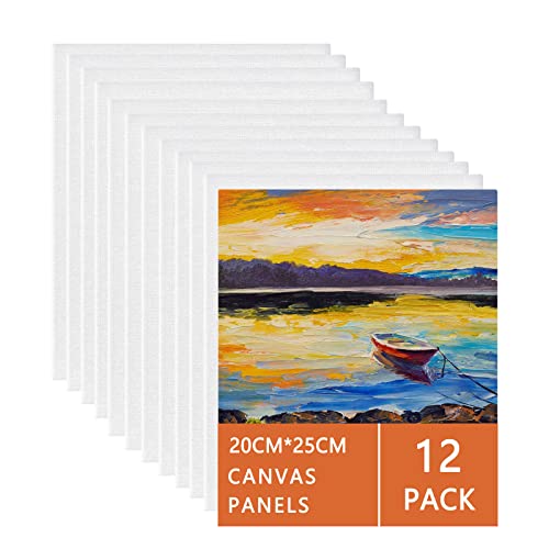 Paquete de 12 Paneles de Lienzos- 25 x 20 cm,Ideales para Pintura ar